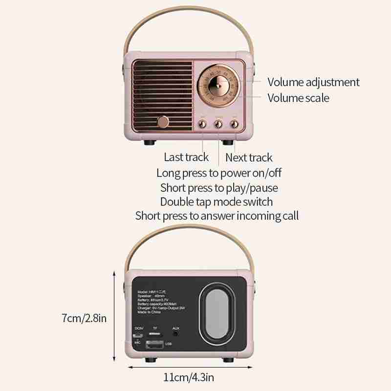 Retro Bluetooth Portable Speaker - Image 3